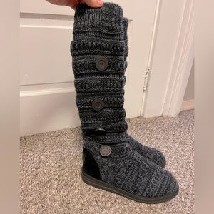 Textured Sweater Knit Boots